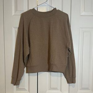 Vince Tan Brown Cotton Blend Crewneck Sweater Size Small